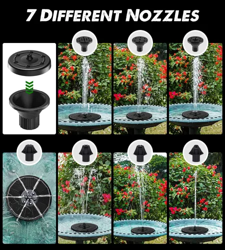 Miniatura 4 de Yzert Panel solar de vidrio con batería de 2200 mAh, fuente de agua solar flotante de 3.5 W con 4 varillas fijas, bomba solar para baño de pájaros