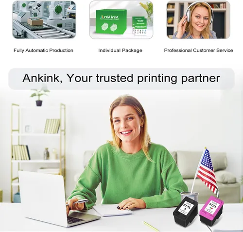 Miniatura 7 de Ankink Cartucho de tinta remanufacturado de repuesto para HP 61XL (color negro, 4 unidades) para HP 61 XL Combo para HP61 HP61XL para 5530 4500 2540