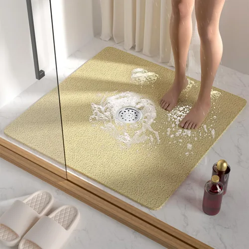 Miniatura 21 de HITSLAM - Tapete cuadrado para ducha, de 24 x 24 pulgadas, tapete de baño antideslizante para bañera, tapetes de baño de alcachofa de PVC suave