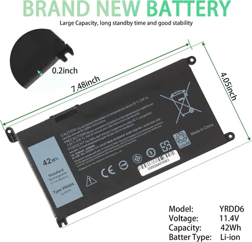 Miniatura 2 de Batería de repuesto para Dell Inspiron 14 15 3000 5000 3493 3582 5480 5485 5491 5493 5585 5590 5593 5593 5594 5698 P93G; 001 7 586 Vostro 3491 VM732