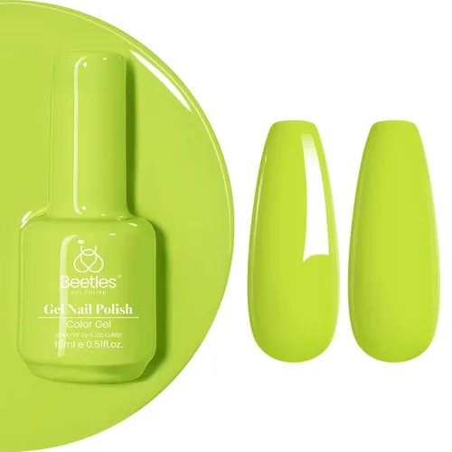 Miniatura 93 de Beetles - Esmalte de uñas de gel verde luminoso que brilla en la oscuridad, esmalte de uñas de gel que se absorbe con lámpara LED UV, arte de uñas