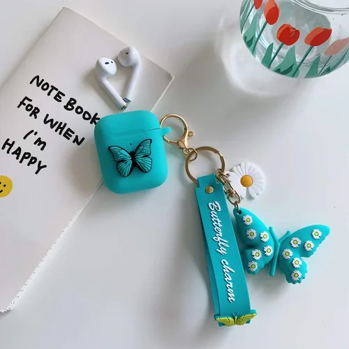 Miniatura 3 de Compatible con funda de mariposa AirPods, a prueba de golpes, funda de silicona 3D para Airpods 2 y 1, funda de carga para mujeres y niñas, regalo