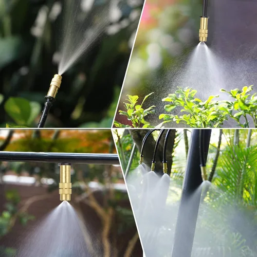 Miniatura 6 de Boquilla atomizadora de cobre ajustable de 1/4 de pulgada, rociador de riego por goteo Kalolary de 4/0.276 in, microrociador atomizador para jardín