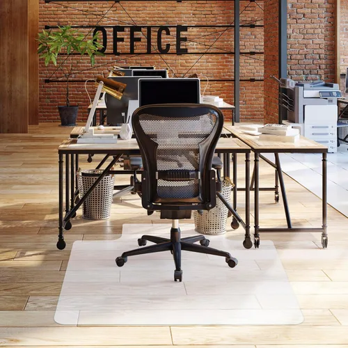 Miniatura 2 de SUPER DEAL Tapete de oficina mejorado de 48 x 36 pulgadas con labio, tapete resistente para silla de escritorio de oficina para suelo de madera, 1