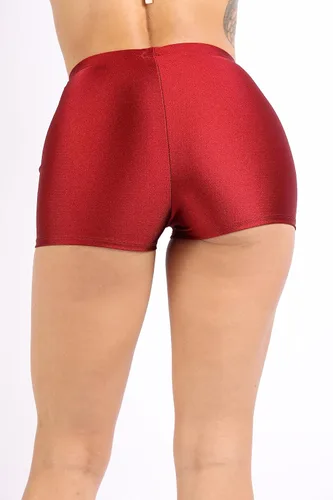Miniatura 7 de TOO HOT FASHIONS Pantalones cortos de nailon para mujer, sexy, cómodos, de cintura alta, brillantes, para baile, correr, discoteca, rave, club