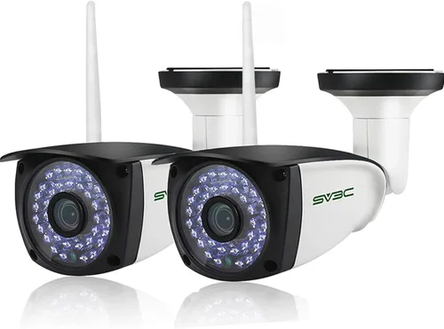 SV3C Paquete de 2 cámaras de seguridad para el hogar de 5MP para exteriores, cámara WiFi de doble banda 2.4G 5GHZ, cámara IP Onvif con detección de