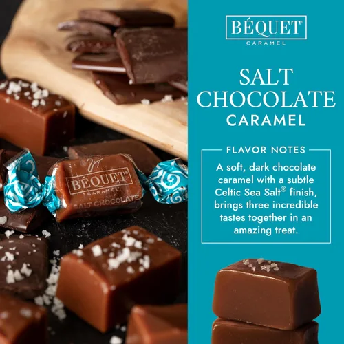 Miniatura 4 de Béquet Caramelo – Caramelo de chocolate con sal – Caramelo de caramelo envuelto individualmente – Caramelo gourmet – Hecho en Montana – Kosher