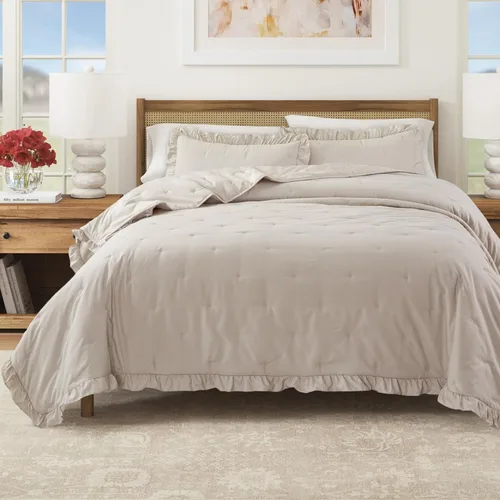 Miniatura 9 de Great Bay Home Full/Queen Quilt Set - 3-Piece Seersucker Box-Stitched Bedding Set - Soft, Lightweight, All-Season Bedspread (White)