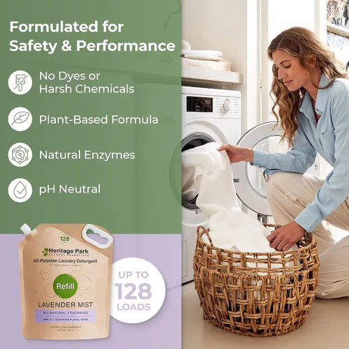 Miniatura 2 de Heritage Park - Detergente de lujo para ropa Detergente para ropa natural y enzimático probado por dermatólogos, a base de plantas, respetuoso