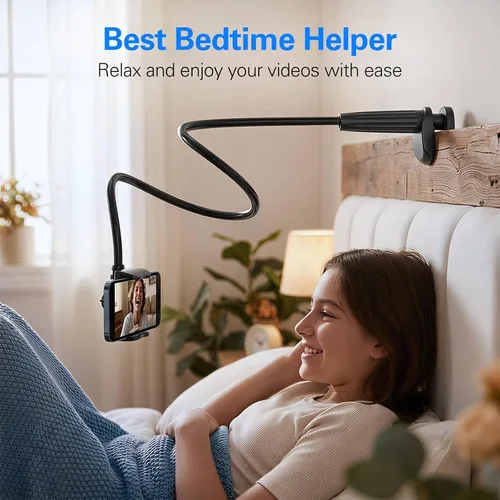 Miniatura 6 de MAGIPEA Soporte de teléfono de cuello de cisne para cama, soporte flexible de teléfono celular de 34 pulgadas para escritorio, soporte de abrazadera