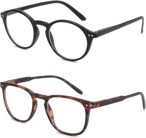 Miniatura 9 de BLUEMOKY Gafas de lectura para mujeres y hombres, lentes de bloqueo de luz azul, paquete de 2, lectores de computadora, bisagra de resorte