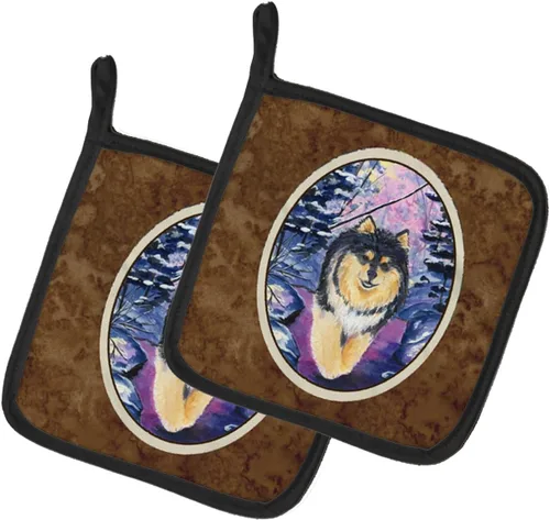 Miniatura 224 de Caroline's Treasures SS8617PTHD - Juego de soportes para ollas de cocina resistentes al calor, almohadillas calientes para horno para cocinar, Husky