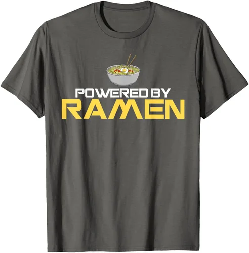 Miniatura 102 de Camiseta de fideos de anime japoneses Powered By Ramen, Negro, S