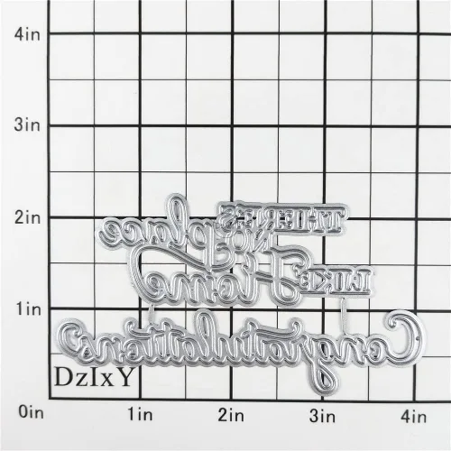 Miniatura 2 de DzIxY Troqueles de corte de metal con palabras en inglés complejas para hacer tarjetas, juegos de troqueles de papel para grabar, álbum, plantillas 4