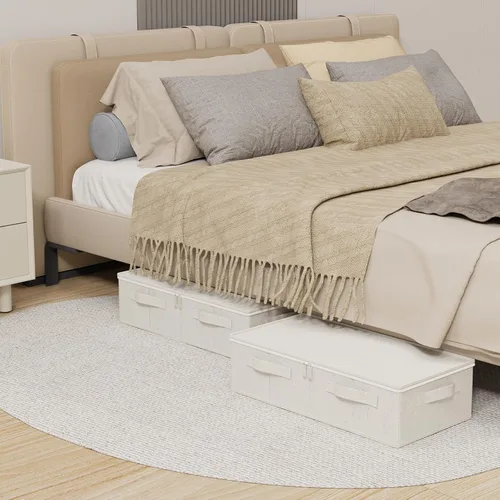 Miniatura 2 de Contenedor de almacenamiento debajo de la cama, contenedores plegables debajo de la cama, organizadores de armario con tapa para organizar ropa