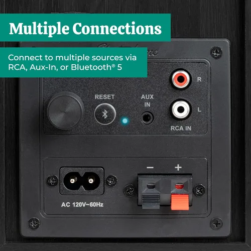 Miniatura 6 de Electrohome Berkeley - Altavoces estéreo 2.0 con amplificador integrado y controladores de 3 pulgadas para tocadiscos, TV, PC y transmisión de Negro