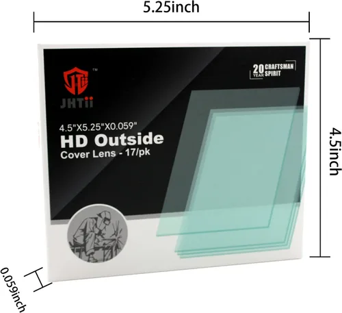 Miniatura 7 de 17 unids casco de soldadura HD cubierta exterior lente 4.5 "x5.25" x 0.059" para casco de soldadura reemplazo fuera de las cubiertas de filtro de 17