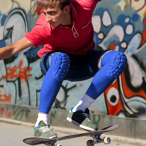 Miniatura 2 de Rodilleras de compresión para piernas de lucha libre, voleibol, fútbol, rodilleras de compresión para adultos jóvenes, 1 par de rodilleras ((#1)