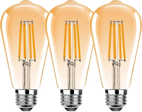 ST19 Bombillas LED Edison vintage, bombilla LED E26 equivalente a 25 W, bombillas de filamento LED vintage, 2.5 W blanco cálido 2200 K, 250 lúmenes,