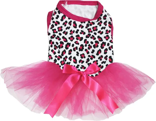 Miniatura 7 de Petitebella Vestido para perro cachorro con tema de leopardo liso (leopardo negro/beige, talla XS)
