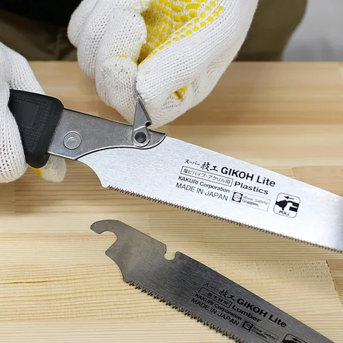 Miniatura 5 de KAKURI Sierra de mano japonesa [carpintería] Sierra de tracción japonesa de 8-1/4 pulgadas con cubierta de cuchilla, fabricada en Japón