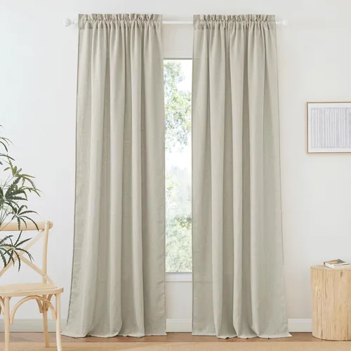 Miniatura 43 de RYB HOME Cortinas extralargas de 108 pulgadas de largo, transpirables con bolsillo para barra, cortinas traslúcidas blancas para sala de estar