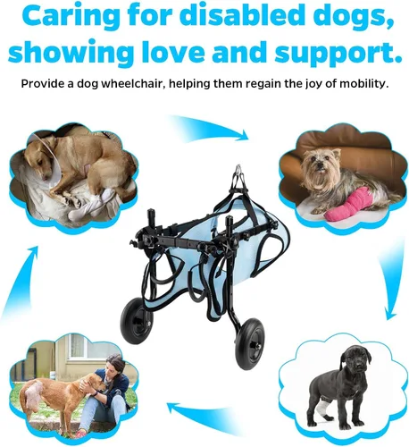 Miniatura 5 de celestaura Silla de ruedas para perros para patas traseras, carrito para silla de ruedas para perros, sillas de ruedas para perros y gatos con patas