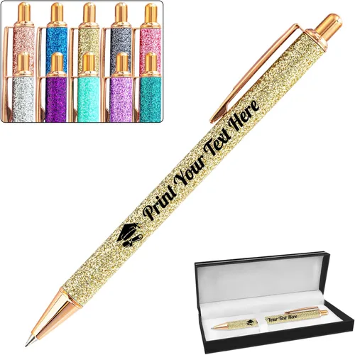 Miniatura 14 de Hasta 100 bolígrafos personalizados a granel con nombre, bolígrafo con purpurina personalizable, logotipo de negocios, mensaje de texto, regalo
