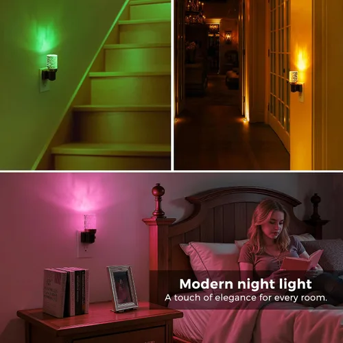 Miniatura 4 de L LOHAS LED Luces nocturnas enchufables a la pared, paquete de 2 unidades de 3000 K/4000 k/5000 K de temperatura de color ajustable, luz nocturna