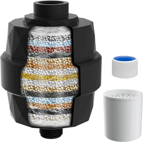 Miniatura 10 de iFealClear Paquete de 2 cartuchos de repuesto para filtro de ducha, filtro de ducha de alto rendimiento para agua dura para eliminar el cloro