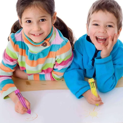 Miniatura 7 de Kaptin Paquete de 36 mini bolígrafos de plástico neón, bolígrafos retráctiles, bolígrafos multicolores, suministros escolares de oficina para niños
