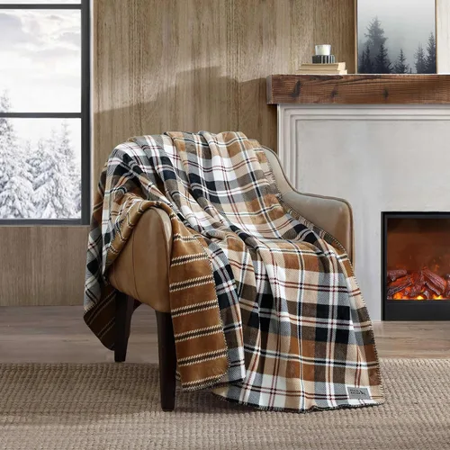 Miniatura 40 de Eddie Bauer - Manta, Forro Polar Cepillado y Ropa de Cama Sherpa Suave, Manta para Sofá y Cama (Gris Tono Alce, 50" x 60")