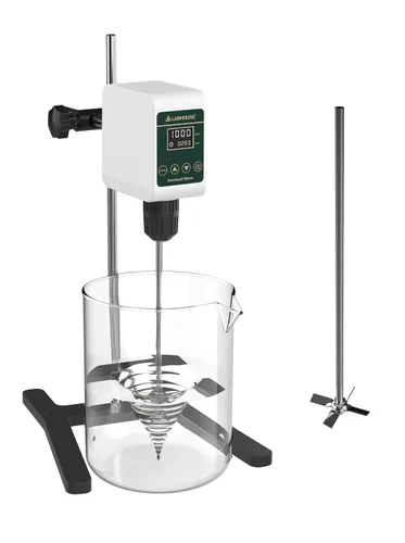 Miniatura 10 de Agitador digital OS-5S de 10L (H₂O), soporte de acero inoxidable de base plana y 2 paletas de agitación y soporte para vaso de precipitados