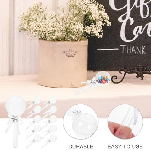 Miniatura 3 de 12 cajas de caramelo de acrílico sonajero rellenables con caja de dulces con cinta de plástico contenedor de ducha favores para fiesta de revelación