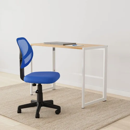 Miniatura 8 de Amazon Basics Silla de escritorio de la oficina de tareas de la computadora de atrás con ruedas giratorias - azul