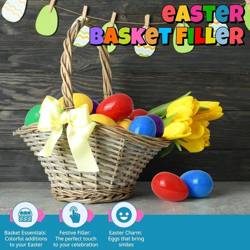 Miniatura 5 de UpBrands Caja a granel de 720 huevos de Pascua prellenados con pulseras de cremallera de juguete para ansiedad, suministros de caza de huevos