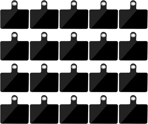 Miniatura 8 de Paquete de 20 correas para teléfono con anillo de metal, accesorio de repuesto universal para teléfono celular, parches de PVC, almohadilla adhesiva