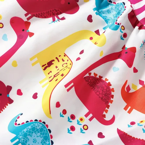 Miniatura 4 de Falda de verano para niñas pequeñas, con estampado de dinosaurio, sin mangas, correa sin espalda, vestido de 1 a 6 años