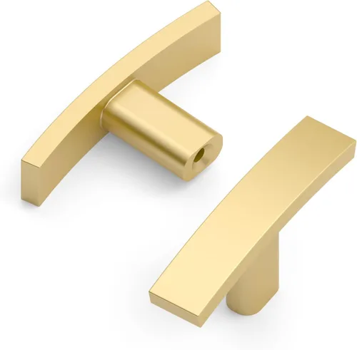 Miniatura 30 de Amerdeco - Paquete de 10 tiradores de oro cepillado de 3 pulgadas (76mm) para armarios de cocina, herrajes para gabinetes, tiradores de cocina