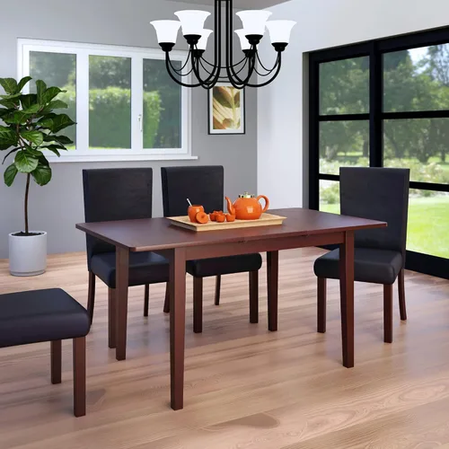 Miniatura 5 de Winsome Darren Mesa de comedor extensible, para comedor, 29 pulgadas, nogal