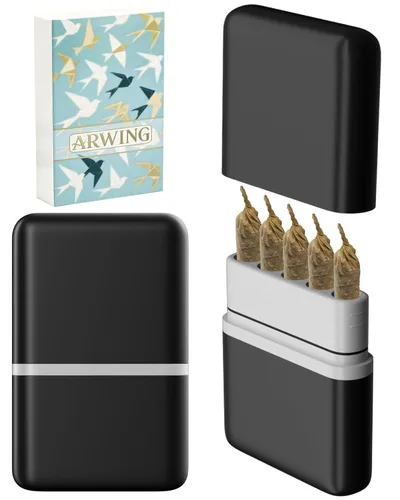 Miniatura 12 de Caja de almacenamiento con 5 agujeros a prueba de olores para conos pre-enrollados tamaño King, caja para 5 cigarrillos de tamaño regular, pequeño