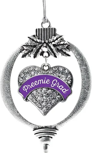 Miniatura 250 de Inspired Silver - Adorno con dije de hermana gemela - Adornos navideños de plata con circonitas cúbicas