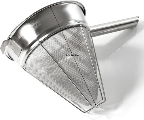 Miniatura 3 de Colador de caldo – chino de malla fina de acero inoxidable para alimentos, separador de cono, colador de cocina para salsa de mermelada de té, 8