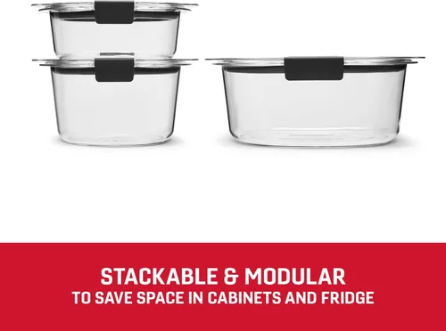 Miniatura 4 de Rubbermaid Brilliance® - Recipientes redondos a prueba de fugas, juego de 6 piezas (paquete de 2)