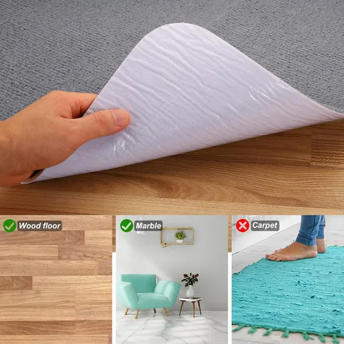 Miniatura 3 de PATIKIL Tapete para silla de oficina de 55 x 35 pulgadas, tapete multiusos de escritorio para sillas rodantes para suelos de madera dura (gris)
