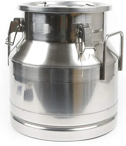 Miniatura 28 de Cubo de acero inoxidable de 28 litros y 7.4 galones para leche y vino con tapa sellada, resistente (28L)
