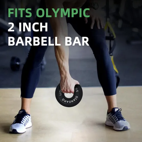 Miniatura 5 de Fitvids 2-Inch Olympic Cast Iron Weight Plate for Strength Training & Weightlifting, Multiple Sizes