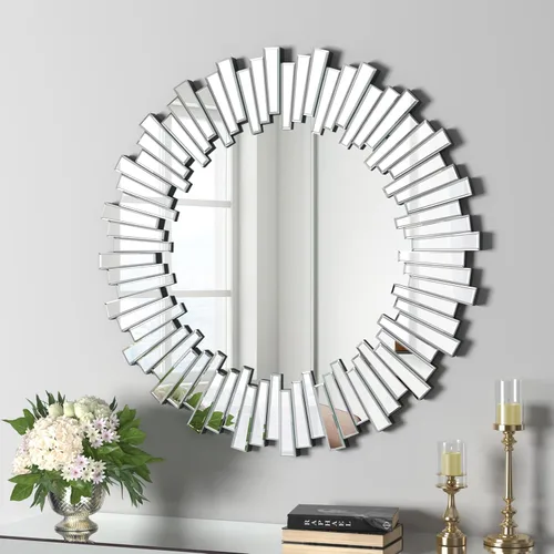 Miniatura 8 de KOHROS Crush Diamond Espejo de baño de 36 x 24 pulgadas, espejos de cristal para decoración de pared, espejo de pared rectangular para baño, entrada