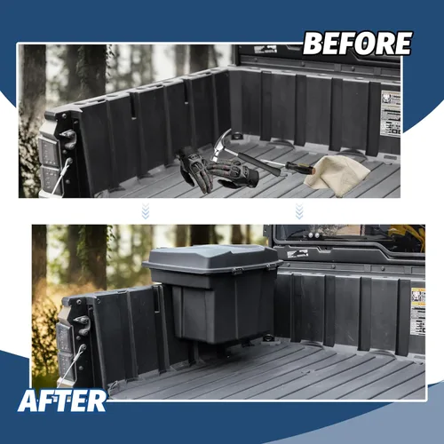 Miniatura 2 de SAUTVS Caja de carga UTV de 21L para Polaris Ranger 1000 900 570 500, caja de almacenamiento extraíble para cama trasera Polaris Ranger XP 1000 900