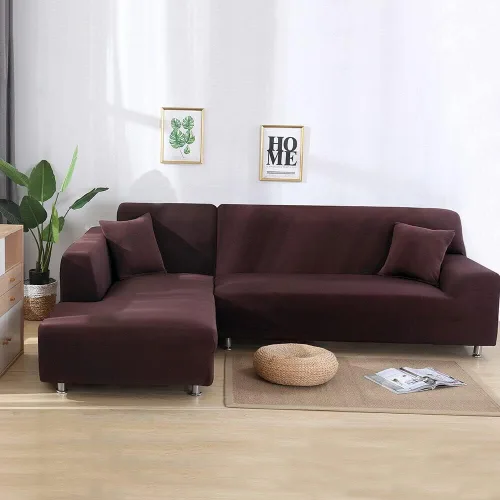 Miniatura 4 de ele ELEOPTION - 2 piezas de fundas de sofá seccional de 3 plazas para sofás con cojines, funda elástica en forma de L para sala de estar, funda